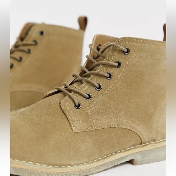 ASOS DESIGN desert chukka boots in stone suede with leather detail. - Picture 15 of 16